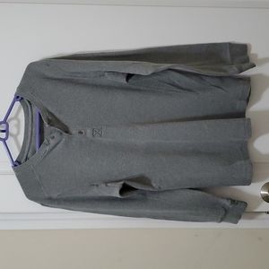 FALLS CREEK Grey 3 Button Long Sleeve Thermal Shirt Size Large